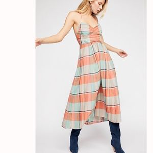 Free People Donna Plaid Maxi Dress